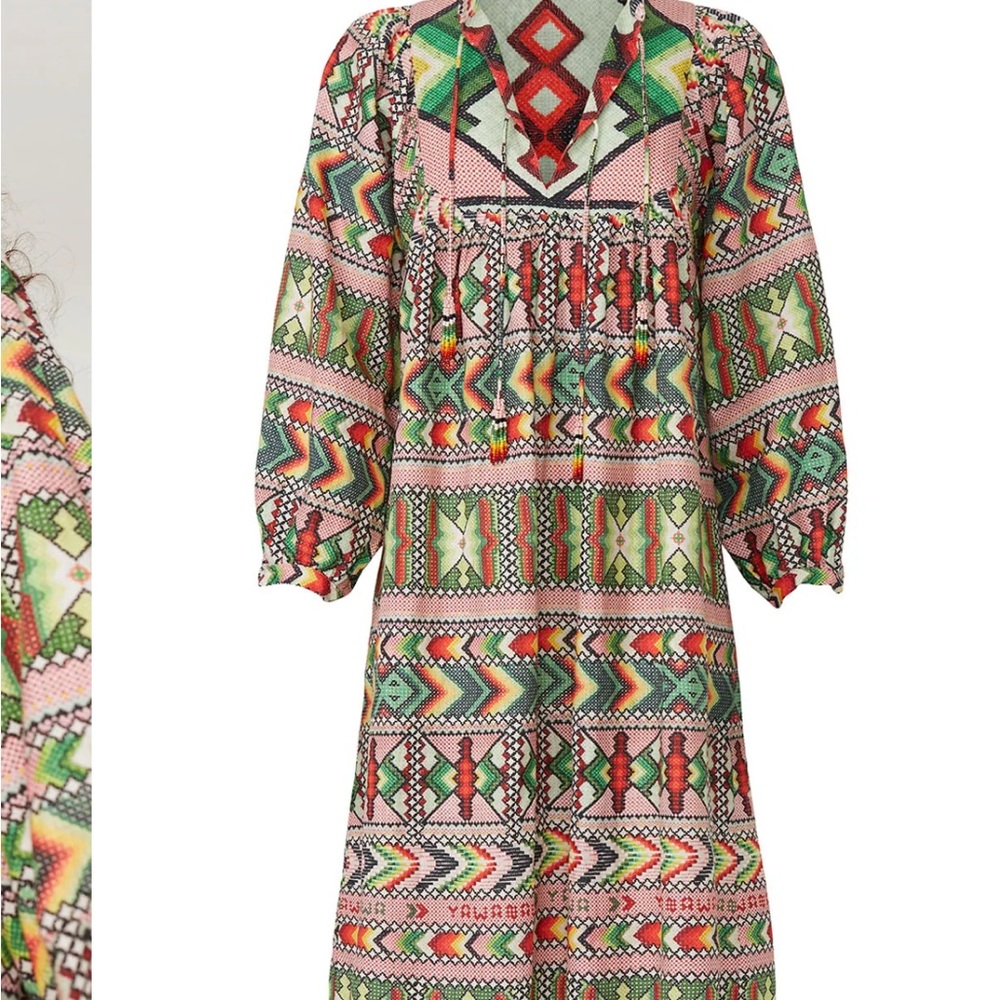 Farm Rio Aztec Midi Dress Small - Picture 5 of 10